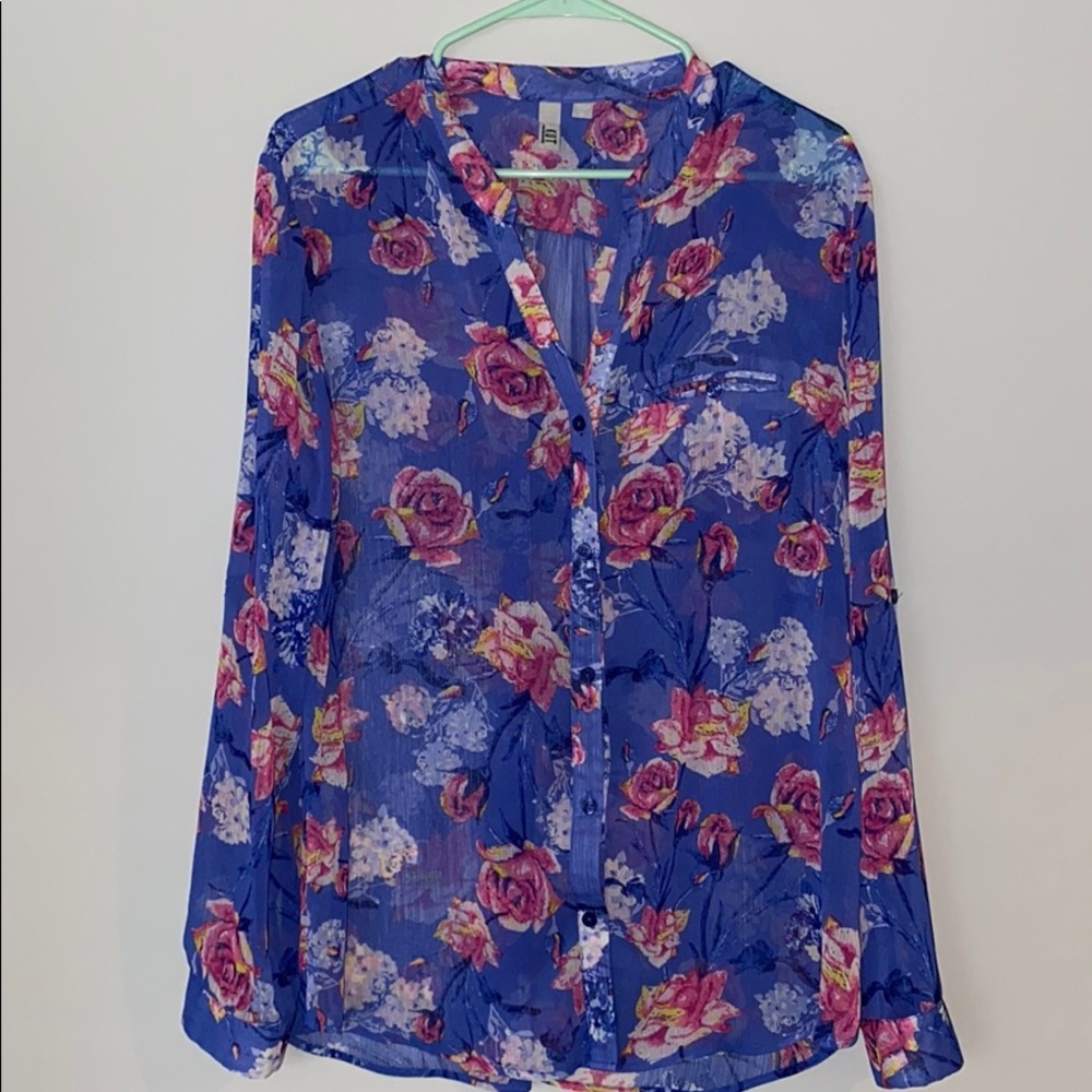KUT floral blade collar blouse